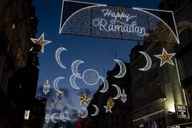 Lights to celebrate the start of Ramadan. PIC: Aaron Chown/PA Wire