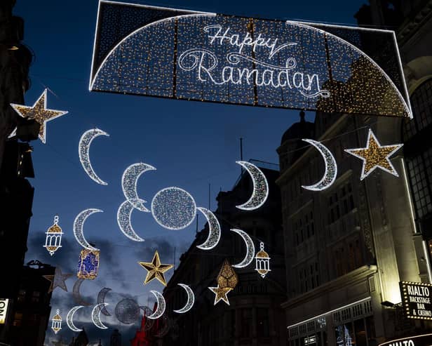 Lights to celebrate the start of Ramadan. PIC: Aaron Chown/PA Wire