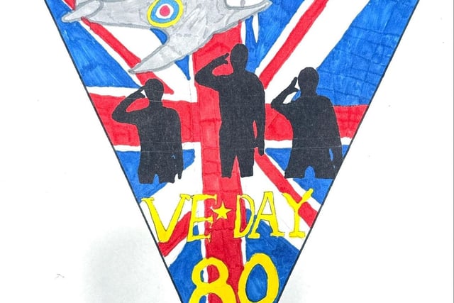Bunting designed by Hackbridge Primary School pupils