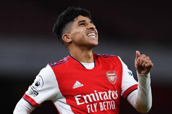 PROSPECT: Salah-Eddine Oulad M'Hand celebrates scoring for Arsenal's under-23s