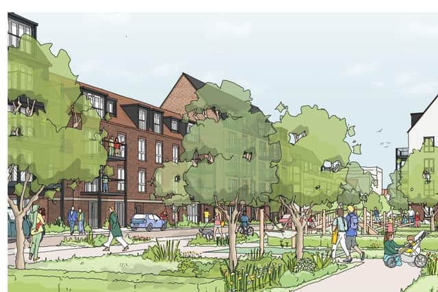 Bellway’s detailed plans for 692 homes at Kingsgate Park, off Billet Road, include a mix of apartments and houses alongside public open space.