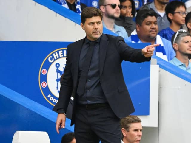 Chelsea boss Mauricio Pochettino gestures during the 1-1 draw against Liverpool on Saturday - pic: Clive Mason/Getty Images