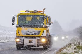 A gritter on the Glenshane Pass in the Sperrin Mountains of County Londonderry.