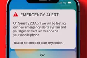 An emergency alert was sent across UK on 23 April. Picture: Cabinet Office