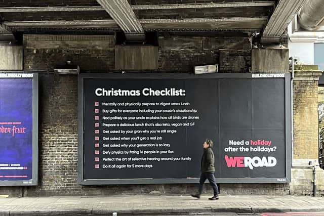 WeRoad's Christmas Checklist Billboard in Shoreditch