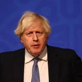 Boris Johnson held a press conference from Downing Street. Picture: Adrian Dennis-WPA Pool/Getty Images