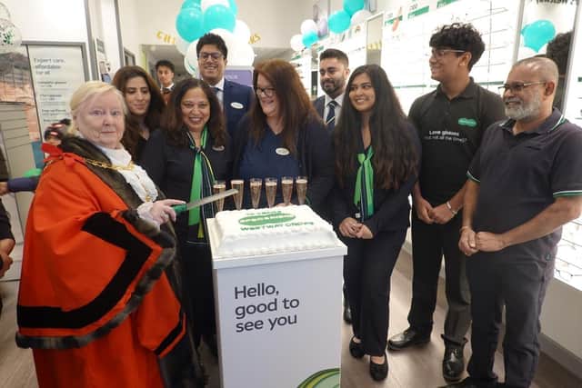 Mayor of Ealing, Cllr Yvonne Johnson with the Specsavers Westway Cross team.