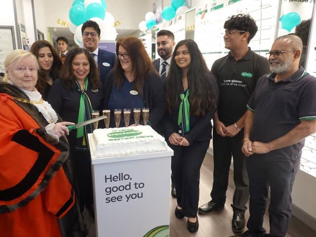 Mayor of Ealing, Cllr Yvonne Johnson with the Specsavers Westway Cross team.