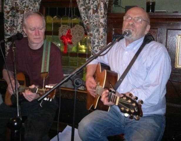 Jim Yardley (L) with Tony Nicol (R), in Drammen Norway. 2014