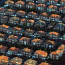 Aerial view of houses in Newcastle.