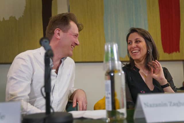 Nazanin Zaghari-Ratcliffe and her husband Richard Ratcliffe attend a press conference following her release from detention in Iran(Picture: Victoria Jones/Getty Images)