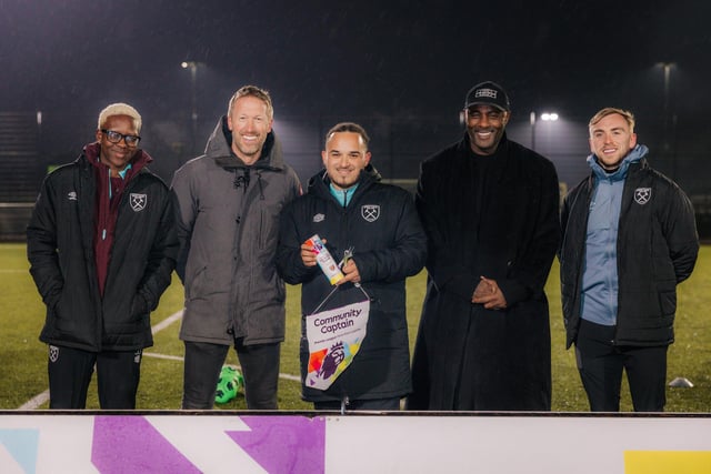 Arran Johny with Princess Ademiluyi, Graham Potter, Idris Elba and Jarrod Bowen