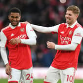 Brighton & Hove Albion have joined the race to sign Arsenal’s Reiss Nelson (left_ with the winger’s contract set to expire in the summer, according to the latest reports. Picture by David Price/Arsenal FC via Getty Images