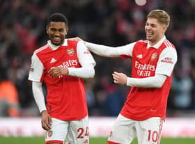 Brighton & Hove Albion have joined the race to sign Arsenal’s Reiss Nelson (left_ with the winger’s contract set to expire in the summer, according to the latest reports. Picture by David Price/Arsenal FC via Getty Images
