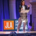 Alex Mahon speaking at a JLA Speakers event. Credit: Damian Prestidge