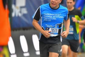 Rob running the New York City Marathon in 2022.