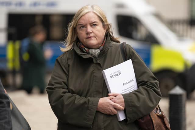 Baroness Louise Casey arriving at a press conference in Westminster, after she published the findings of a review into the standards of behaviour and internal culture of the Metropolitan Police Service