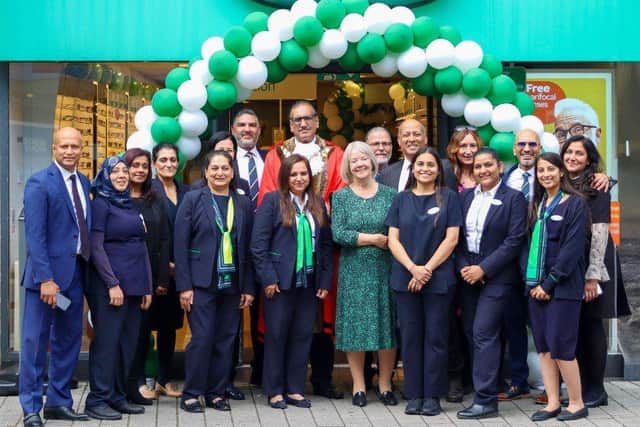 Specsavers Wembley, The Mayor of Brent, Dame Mary Perkins (centre) and VIP guests.