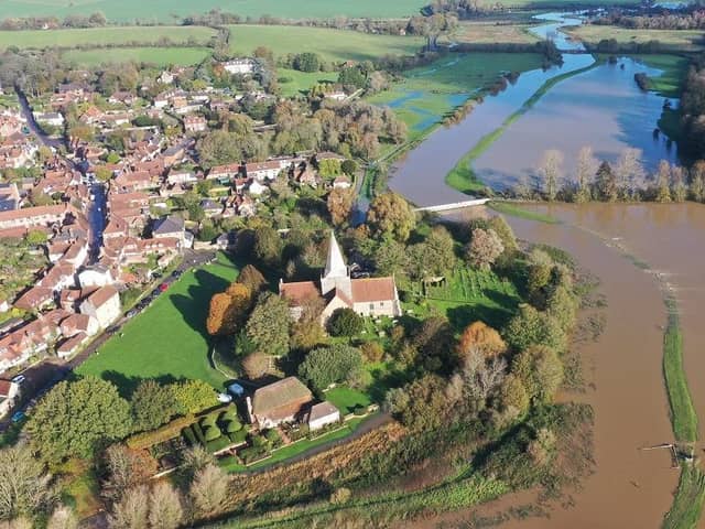 Flooding in Alfriston. Picture by Eddie Mitchell