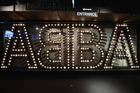 A big lettering of lights with the text ABBA is displayed at the entrance to the ABBA museum in Stockholm, Sweden on November 5, 2021. - ABBA's first album in 40 years, "The Voyage", was released on November 5, 2021. (Photo by Jonathan NACKSTRAND / AFP) (Photo by JONATHAN NACKSTRAND/AFP via Getty Images)