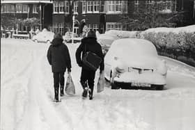 Most schools were closed for a day or two but these hardy chaps were determined to get through in Fairhaven, 1982