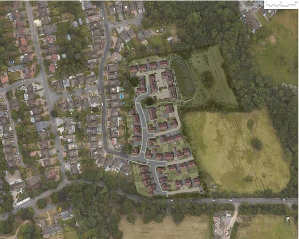 A coloured site layout of the development
