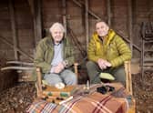 Sir David Attenborough (left) speaking to the presenter Chris Packham for Winterwatch. (Photo credit: BBC/PA Wire)