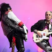 Nikki Sixx and John 5 of Mötley Crüe perform live for the "The World Tour" at Sheffield Bramall Lane on May 22, 2023 in Sheffield. Picture: Anthony Devlin/Getty Images for Live Nation UK