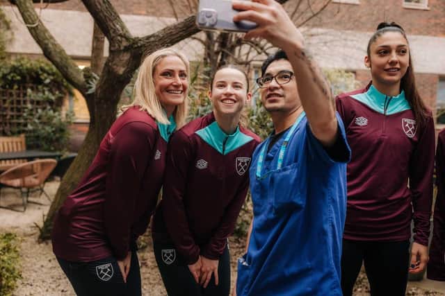 Men's and Women's players showed their support for staff at hospitals across east London
