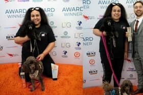 Shelina took her poodles along to the ceremony! Animal News Agency