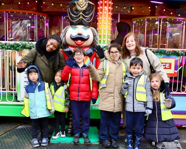 Guests attend the Hyde Park Winter Wonderland Winter Wishes charity morning created for those who might otherwise find it difficult to attend Winter Wonderland due to physical, sensory, or financial requirements on 27th November 2024
