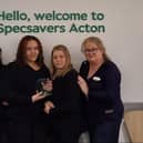 (Left to right) Specsavers Acton, Faiza, Resident Optometrist, Stephanie, Dispensing/Contact Lens Optician, Leonie, Optical Advisor, Marcia, Optical Advisor and Kim, Store Manager.