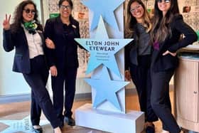 (Left to right) Specsavers Pinner – Nerissa Guianan, Practice Manager, Sivamangai Subramaniam, Optical Assistant, Sarah Dewji, Optical Assistant and Reshma Mistry, Optometrist.