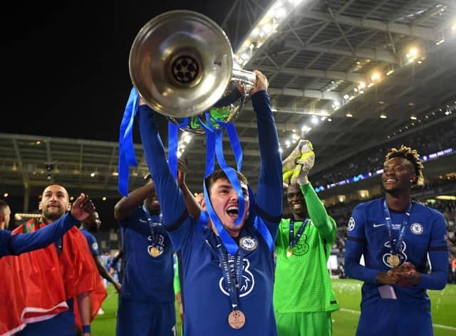 Gilmour was an unused substitute when Chelsea lifted the Champions league in 2021. (Photo by David Ramos/Getty Images)