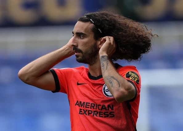 Brighton and Hove Albion's Marc Cucurella missed the last pre-season friendly against Espanyol amid speculation that his move to Man City has broken down