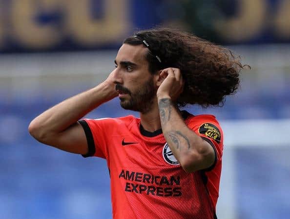 Brighton and Hove Albion's Marc Cucurella missed the last pre-season friendly against Espanyol amid speculation that his move to Man City has broken down