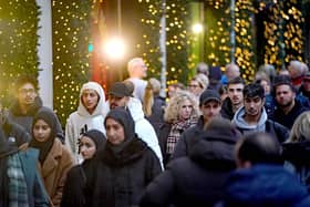 Library image of Christmas shoppers in central London. The cost of an average Christmas dinner for four is up 6.5% on last year to £32.57 as the price of turkey and vegetables rise, latest supermarket figures show. (Photo by Victoria Jones/PA Wire)