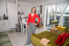 Alina Moroko in the living/dining area of her new apartment at Bellway’s Eastside Quarter