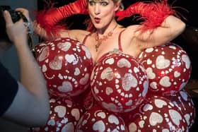 Wearing balloons, Sapphira will pitch her business on Valetine's Day to Sir Richard Branson
