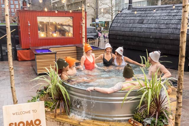 Ice bathing as part of the King's Cross Mind Your Brain wellness campaign at Slomo Wellbeing saunas