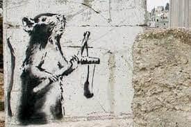 One of Banksy's best known pieces of public artwork