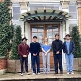 Egham students (left to right): AA, Kaan Y, Sofia K, Charles B and Efe A.