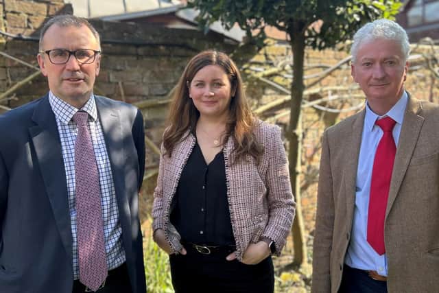 L-R Julian Harvey, Amber O’Connor and Chris Millar
