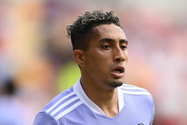 Raphinha of Leeds United during the Premier League match between Brentford and Leeds United (Photo by Alex Davidson/Getty Images)