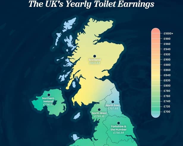 The UK's yearly toilet earnings