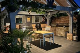 Michael Higgs entered his unique home bar into Pinter's contest looking for the best backyard bar.