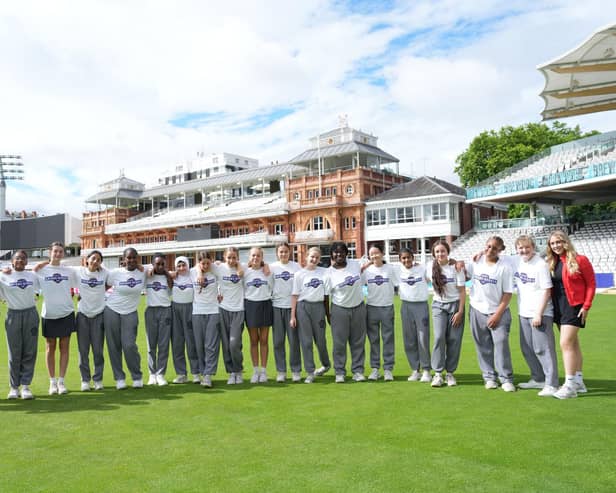 A group of school children at Lord's