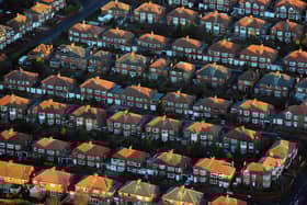 Aerial view of houses in Newcastle.