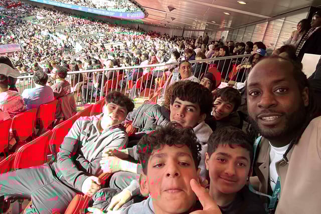 Crest students at Sidemen FC Charity Match, Wembley
