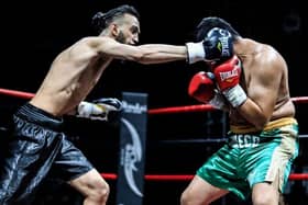 Ready to return to the ring – young UK boxer squares up for his next fight.